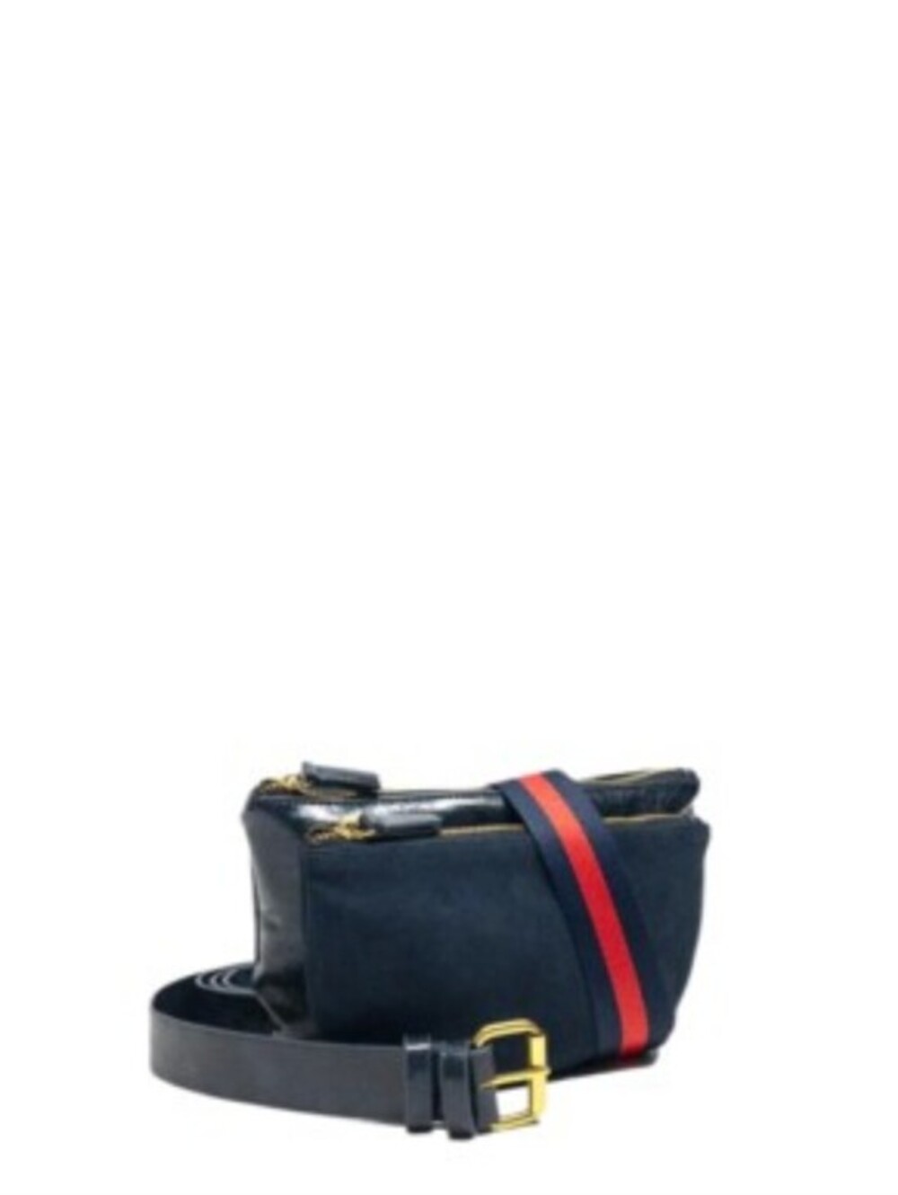 Remi & Reid Leo Convertible Sling Belt Bag in Navy, featuring a structured navy